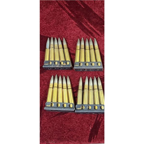20 ROUNDS OF .303 BRITISH BALL AMMUNITION - COMES WITH FOUR .303 CLIPS