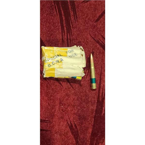10 ROUNDS OF .303 BRITISH BALL - SPECIAL FOR D.C.R.A USE - GREEN BANDED CARTRIDGE WITH ORIGINAL PACK