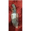Image 9 : DAMASCUS KNIFE AND LEATHER SHEATH