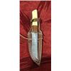 Image 11 : DAMASCUS KNIFE AND LEATHER SHEATH