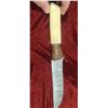 Image 7 : DAMASCUS KNIFE AND LEATHER SHEATH