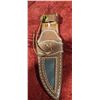 Image 9 : DAMASCUS KNIFE AND LEATHER SHEATH