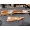 Image 1 : THREE UNKNOWN MAKE RIFLE STOCKS AND 2 SHOTGUN STOCKS