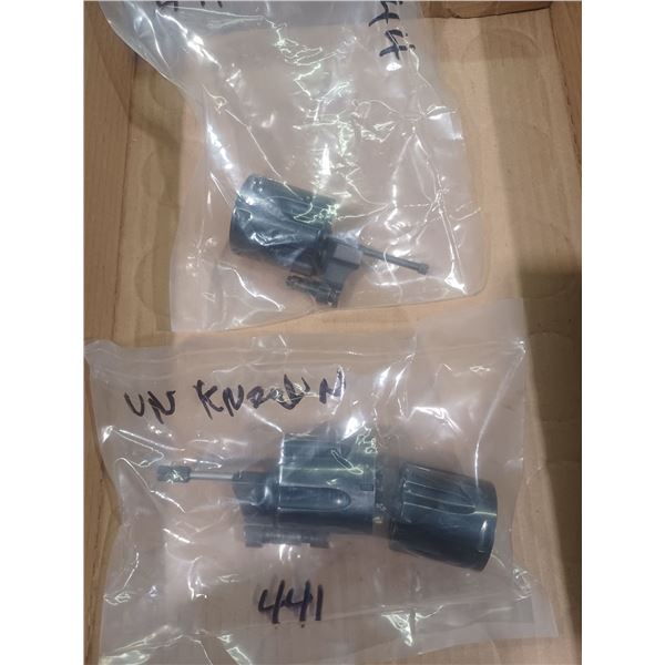 3 REVOLVER CYLINDERS 2 UNKNOWN CALIBERS - ONE 44 CAL