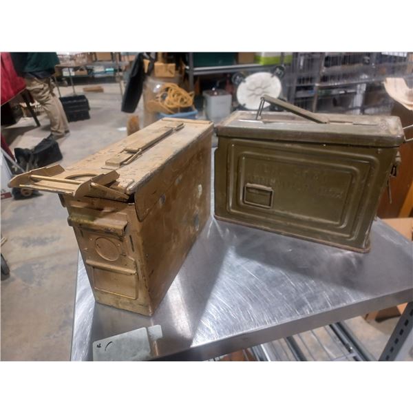 2 METAL ARMY AMMO BOXES