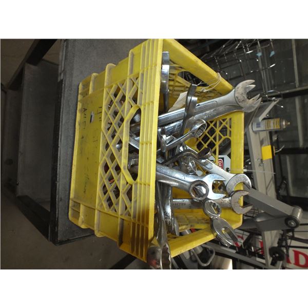 Milk Crate Full Of Assorted Wrenches