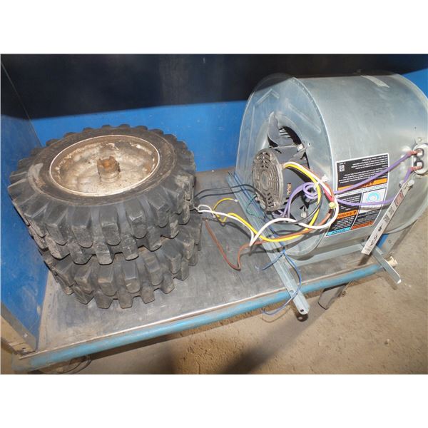 2 Small Tires & Furnace Fan