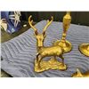 Image 2 : Lot of Brass Candle Sticks, Deer & Cat