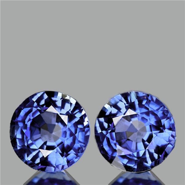 Natural Ceylon Blue Sapphire Pair (Flawless-VVS}