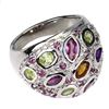 Image 1 : Natural Citrine Amethyst Peridot Rhodolite Ring