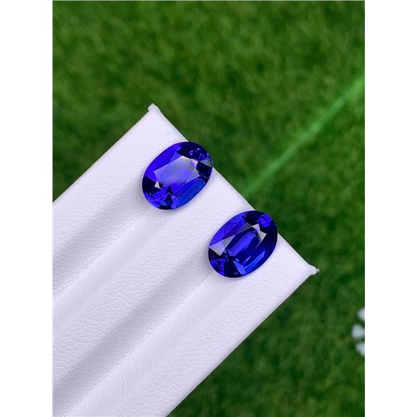 Natural Oval Tanzanite Pair 6.39 Carats - VVS