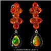 Image 1 : Natural White Opal Black Spinel & Orange Opal Earrings