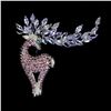 Image 1 : Natural Tanzanite Emerald Rhodolite Deer Brooch