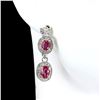 Image 2 : Natural Pigeon Blood Red Ruby White Topaz Earrings