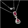 Image 1 : Natural Pigeon Blood Red Ruby Necklace