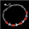 Image 2 : Natural Italian  Orange Coral Bracelet