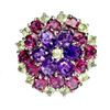 Image 1 : Natural Amethyst  Peridot Rhodolite Garnet Ring