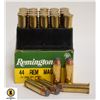 Image 1 : 25 ROUND BOX OF REMINGTON 44 MAG BULLETS