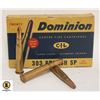 Image 1 : BOX OF DOMINION 303 BRITISH SP AMMO