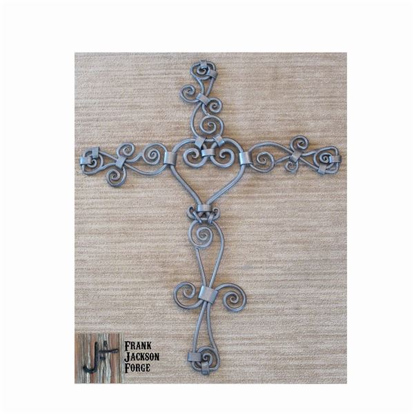 Hand Forged Iron Steel Cross by Frank Jackson
