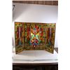 Image 1 : Mission Stained Glass Fireplace Screen - 28" x 43"