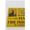 Image 2 : * Tin Hartford Fire Insurance Sign - 19 1/2" x 11"