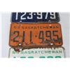 Image 3 : (3) Saskatchewan License Plates - 1962 to 1964
