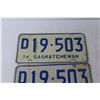 Image 3 : Pair of 1976 Saskatchewan License Plates