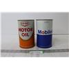 Image 1 : (2) Motor Oil Tins - Mobiloil, Co op
