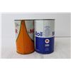 Image 4 : (2) Motor Oil Tins - Mobiloil, Co op