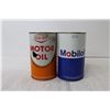 Image 5 : (2) Motor Oil Tins - Mobiloil, Co op