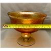 Image 1 : Carnival Glass Large Stemmed Footed Flared Candy Dish