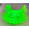 Image 3 : Westmoreland Uranium Vaseline Glass Covered Hen on Nest