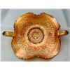 Image 1 : Fenton Uranium Carnival Glass Persian Medallion 2-Handled Nappy - 1907