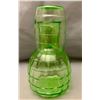 Image 2 : Hazel Atlas Depression Uranium Glass Tumble-Up Bedside Water Set (2 Chips on Cup)