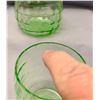 Image 5 : Hazel Atlas Depression Uranium Glass Tumble-Up Bedside Water Set (2 Chips on Cup)