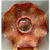 Image 1 : Fenton Amber Yellow Carnival Glass Dragon and Lotus Ruffled Bowl - 1907
