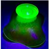 Image 2 : Fenton Uranium Carnival Glass Holly 4-Sides Up Hat Vase - 1907