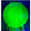 Image 1 : Northwood Uranium Vaseline Stretch Glass Beautiful Dessert Plate - 1920s