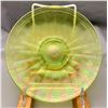 Image 7 : Northwood Uranium Vaseline Stretch Glass Beautiful Dessert Plate - 1920s