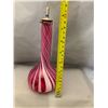 Image 2 : Northwood Victorian Cranberry Swirled Barber Bottle with Pourer - 1890s