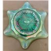 Image 6 : 1988 Fenton Rare Aqua Opal Carnival Glass Heavy Grape Convention Novelty Bowl