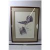 Image 1 : Framed Grey Screech Owl Print - 33.5"x26" - Rhea Smith, 1980 - Minor Damage on wood frame, as pictur