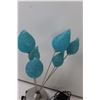 Image 4 : Six Bulb Blue Decorative Lamp Shades - 14.5" Tall - One Bulbs Works, others need replacement