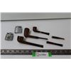 Image 1 : (3) Tobacco Pipes, (2) Cigarette Holders, (2) Metal Lighters