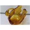 Image 2 : Amber Glass Swan Decor - 5.5"x6"
