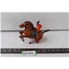 Image 1 : Vintage Metal Tin Windup Horse & Rider (Working)