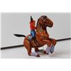 Image 4 : Vintage Metal Tin Windup Horse & Rider (Working)