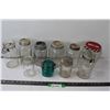 Image 1 : (10) Glass Vintage Storage Jars: Nabob, Ball, Perfect Seal, Gem, Misc.