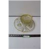 Image 1 : Footed Pinwheel Crystal Platter With (4) Bowls